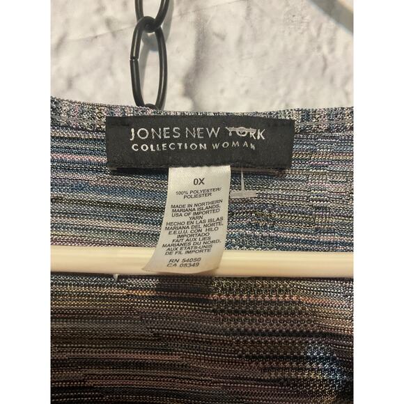 NEW Jones New York 0X Sweater Blue Multi - Picture 2 of 9